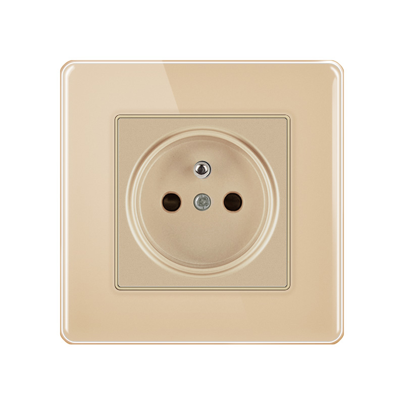 Tempered Glass Switch ABG-French Socket-GOLD